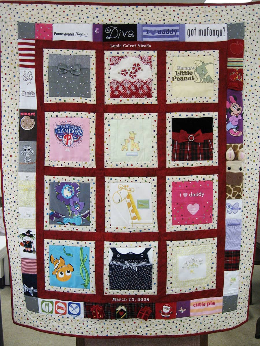 Old t-shirts become a quilt to remember passing time